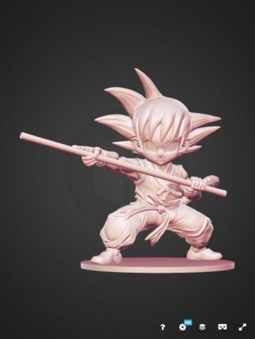 son goku kid 3Dプリントモデル .c4d .max .obj .3ds .fbx .stl .blend 