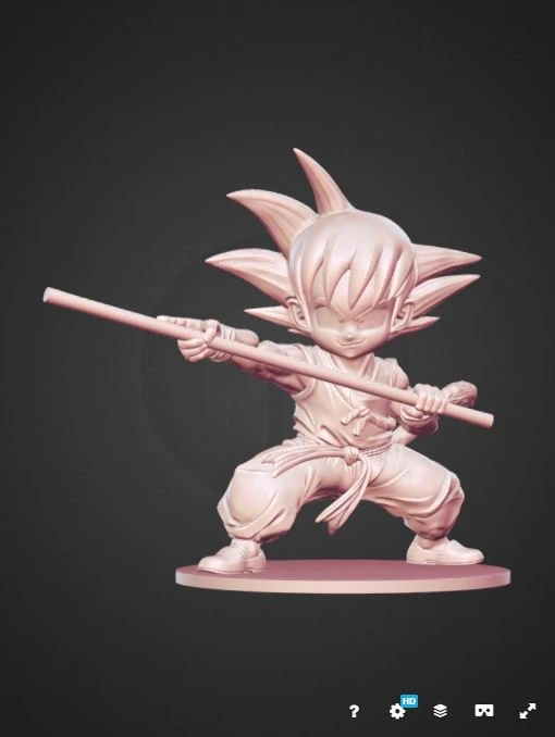 son goku kid 3D Print Model .c4d .max .obj .3ds .fbx .stl .blend 