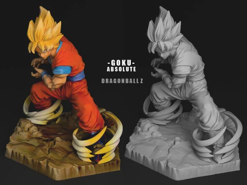 goku ss absolute 3D Print Model .c4d .max .obj .3ds .fbx .stl .blend 