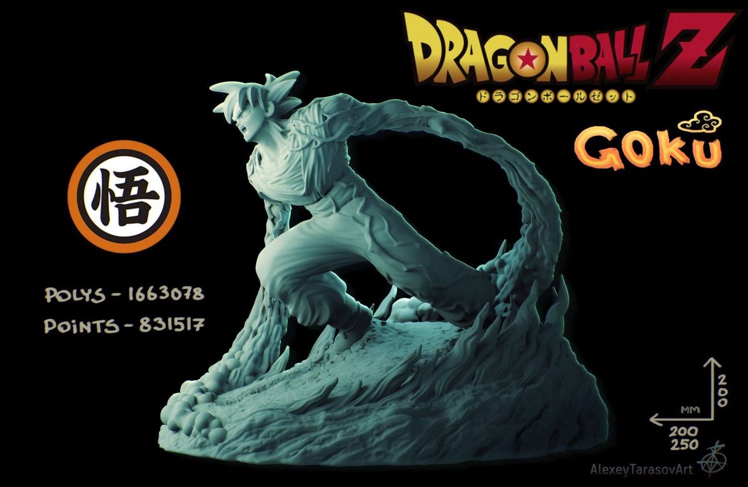 goku on the stand 3D Print Model .c4d .max .obj .3ds .fbx .stl .blend