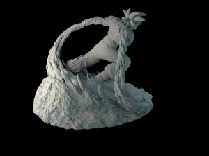goku on the stand Modèles 3D en vedette
