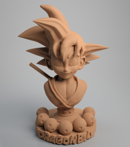 kid goku bust 3D Принт Модель .c4d .max .obj .3ds .fbx .stl .blend 