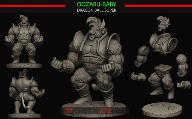 oozaru - baby Model do druku 3D .c4d .max .obj .3ds .fbx .stl .blend