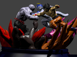goku freezer vs jiren Model Cetak 3D