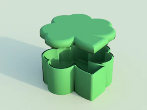 caja-joyero de trebol - clover box-jewelry box 3D Print Model