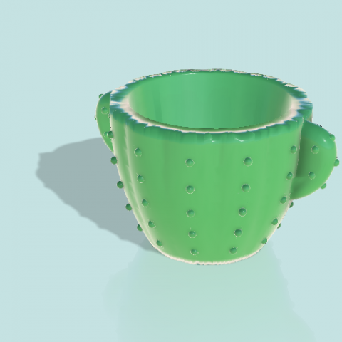 cactus shaped pot Model Cetak 3D .c4d .max .obj .3ds .fbx .stl .blend 