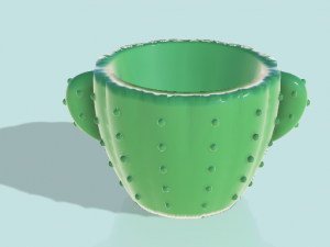 cactus shaped pot Model Cetak 3D