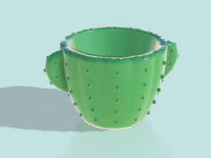 cactus shaped pot Model Cetak 3D