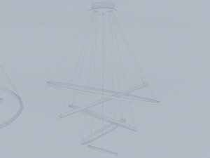 led art chandelier - gold 3Dモデル
