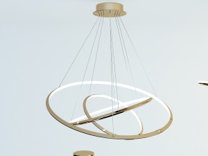 led art chandelier - gold 3Dモデル
