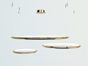 led art chandelier - gold 3Dモデル