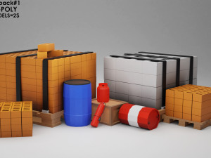 industry low-poly props pack model game ready Modelo 3D