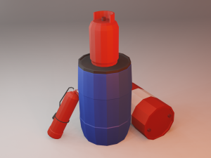 industry low-poly props pack model game ready 3D-Modell
