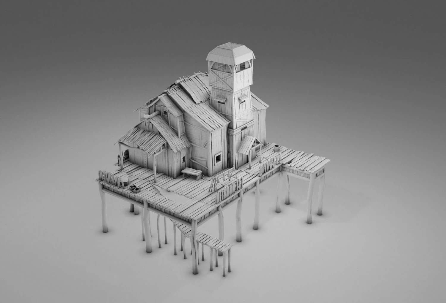 fishing bay 3D Model .c4d .max .obj .3ds .fbx .stl .blend 