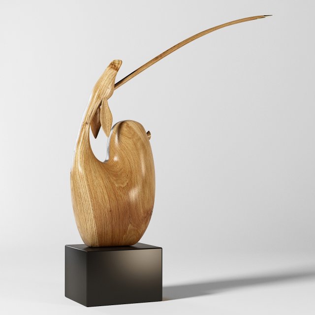 wooden deer sculpture Modelo 3D .c4d .max .obj .3ds .fbx .stl .blend 