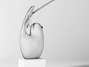 escultura de veado em madeira Modelo 3D