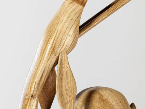 escultura de veado em madeira Modelo 3D