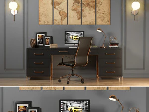 робоче місце 01 3D Модель