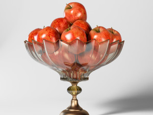 fruit dish with apples 3D Model
