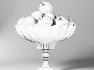 fruit dish with apples 3D Model