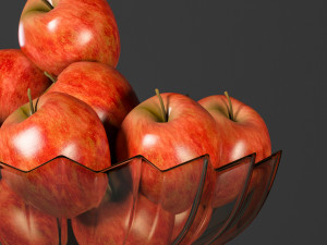 fruit dish with apples 3D Model