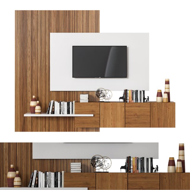 tv wall 01 Modelo 3D .c4d .max .obj .3ds .fbx .stl .blend 