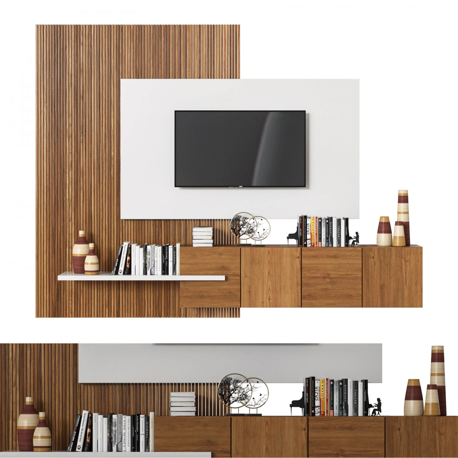tv wall 01 3D Model .c4d .max .obj .3ds .fbx .stl .blend 