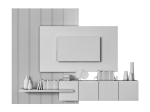 tv wall 01 Modelo 3D