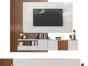 mur de t&eacute;l&eacute;vision 02 Modèle 3D