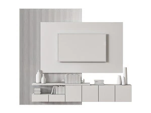 tv wall 02 3D Model