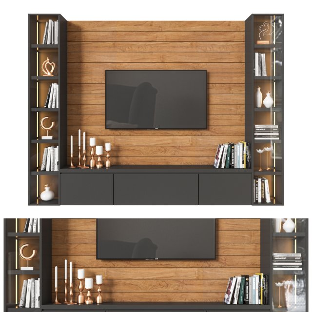 tv wall 02 Modello 3D .c4d .max .obj .3ds .fbx .stl .blend 