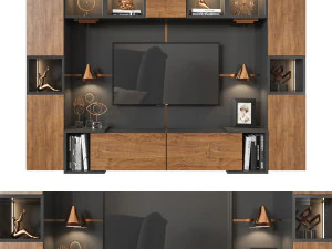 电视墙01 3D 模型