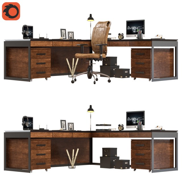 officefurniture03 3D 模型 .c4d .max .obj .3ds .fbx .stl .blend