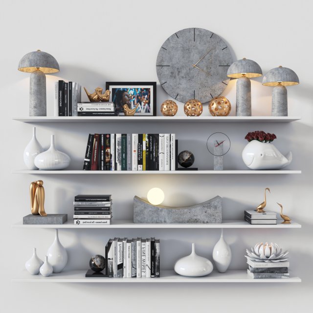 decorative set 02 3D Model .c4d .max .obj .3ds .fbx .stl .blend 