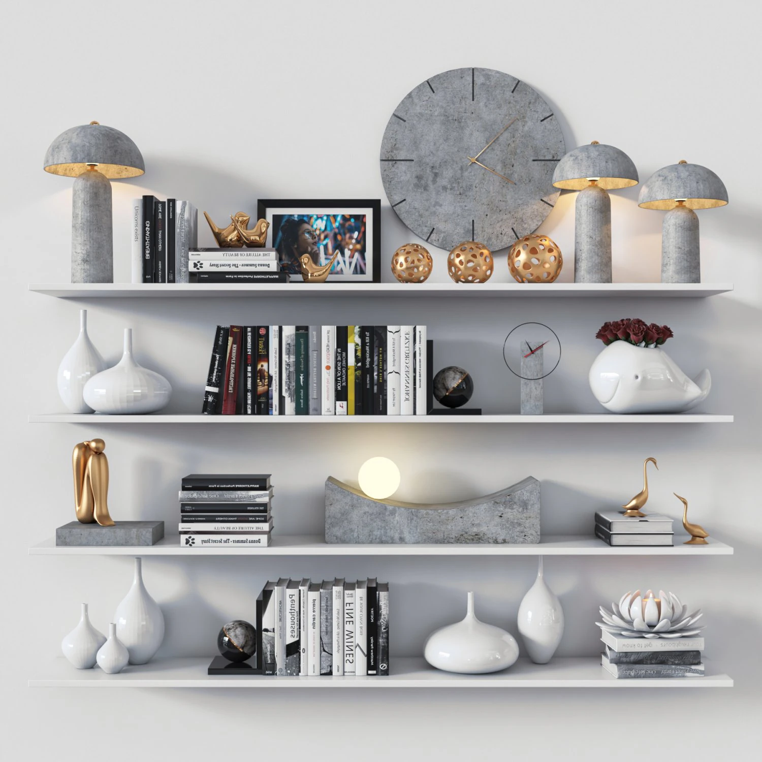 decorative set 02 3D Model .c4d .max .obj .3ds .fbx .stl .blend 
