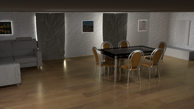 living room 3D Modell .c4d .max .obj .3ds .fbx .stl .blend 