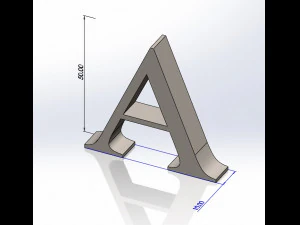 huruf inggris- model cetak 3d a-z -tinggi 5cm- font times new roman Model Cetak 3D