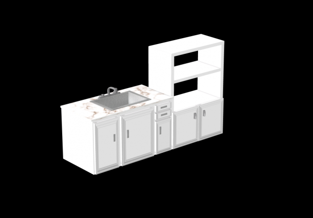 kitchen sink and kitchen shelf 2 separate units 3D मॉडल .c4d .max .obj .3ds .fbx .stl .blend 