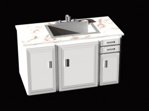 kitchen sink and kitchen shelf 2 separate units 3D मॉडल