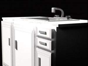 kitchen sink and kitchen shelf 2 separate units 3D मॉडल