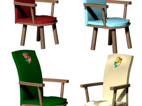 Sedia imbottita Modello 3D