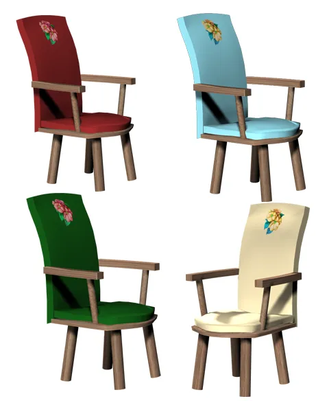 Chair padded kitchen or dining 3D Model .c4d .max .obj .3ds .fbx .stl .blend 