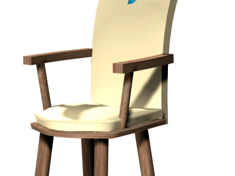 Chair padded kitchen or dining 3D Model