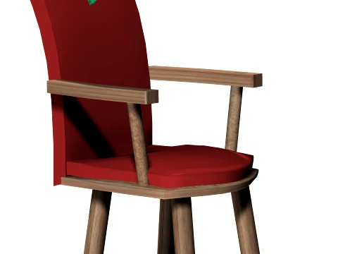 Chair padded kitchen or dining 3D Model