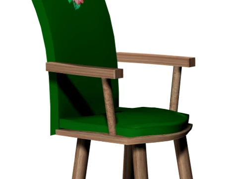 Chair padded kitchen or dining 3D Model