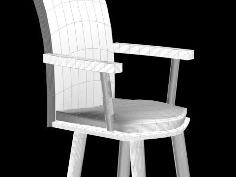 Chair padded kitchen or dining 3D Model