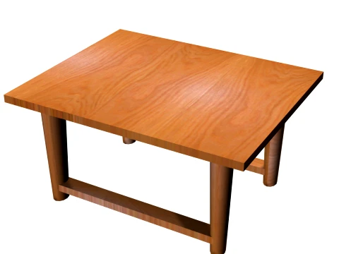 Wood Textured Dining Table 3D Model
