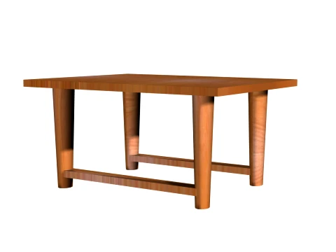 Wood Textured Dining Table 3D Model