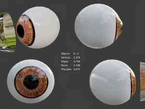 ojo modelo 3d de baja poli Modelo 3D