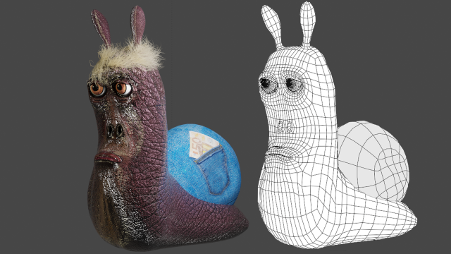 snail 3d character low poly model Modèle 3D .c4d .max .obj .3ds .fbx .stl .blend 